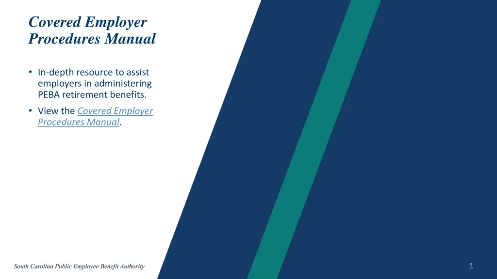 covered employer procedures manual