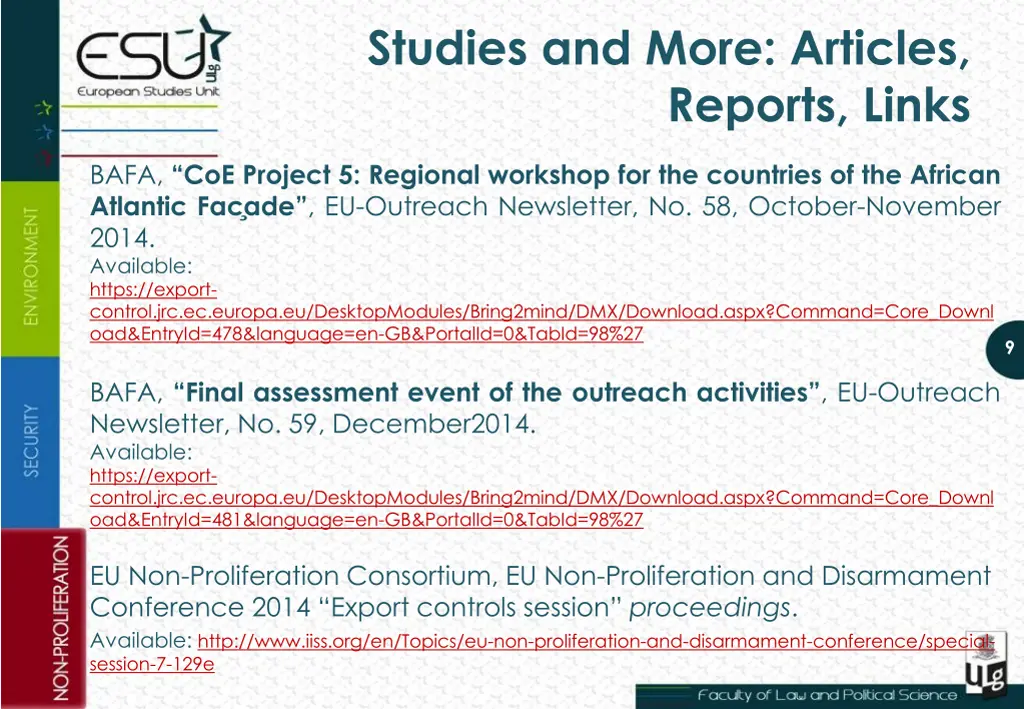 studies and more articles reports links