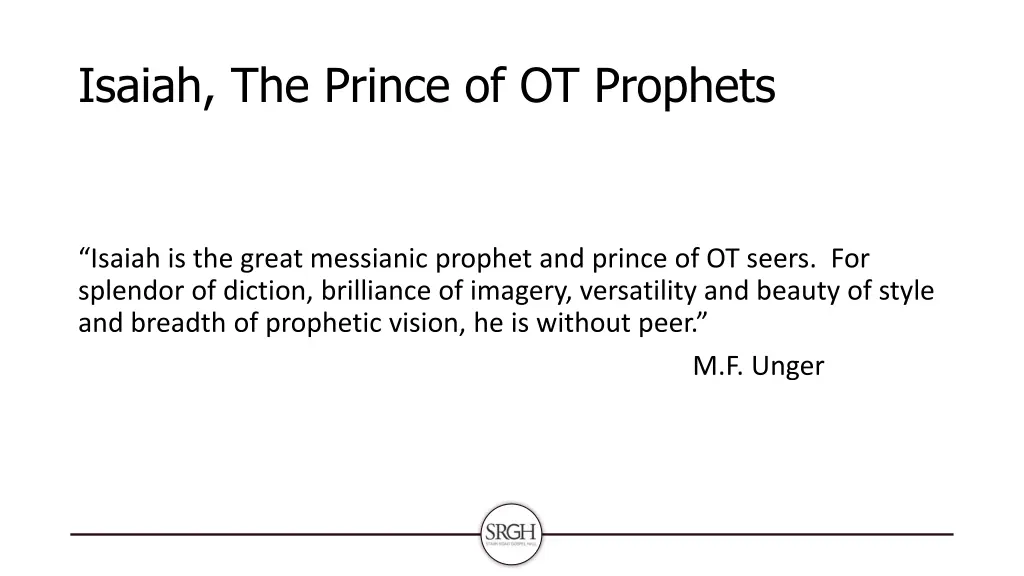 isaiah the prince of ot prophets