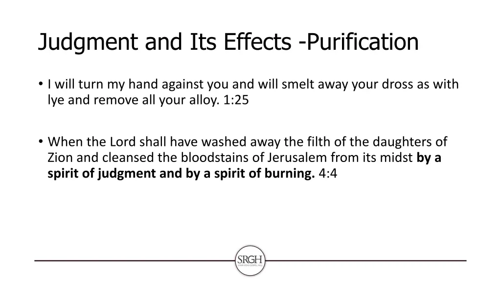 judgment and its effects purification