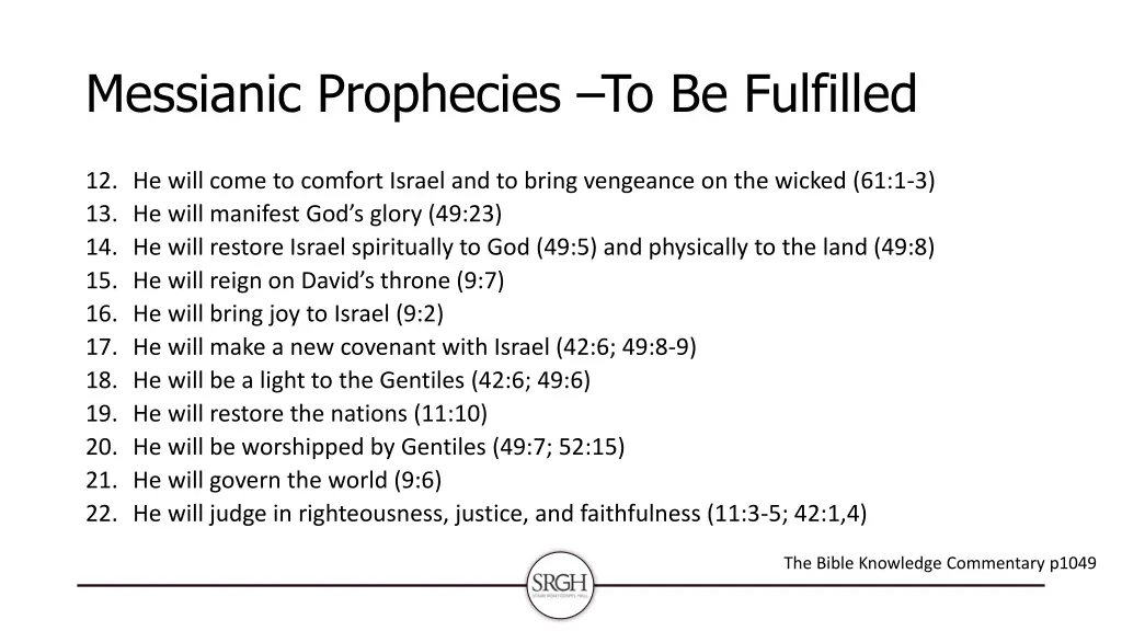 messianic prophecies to be fulfilled