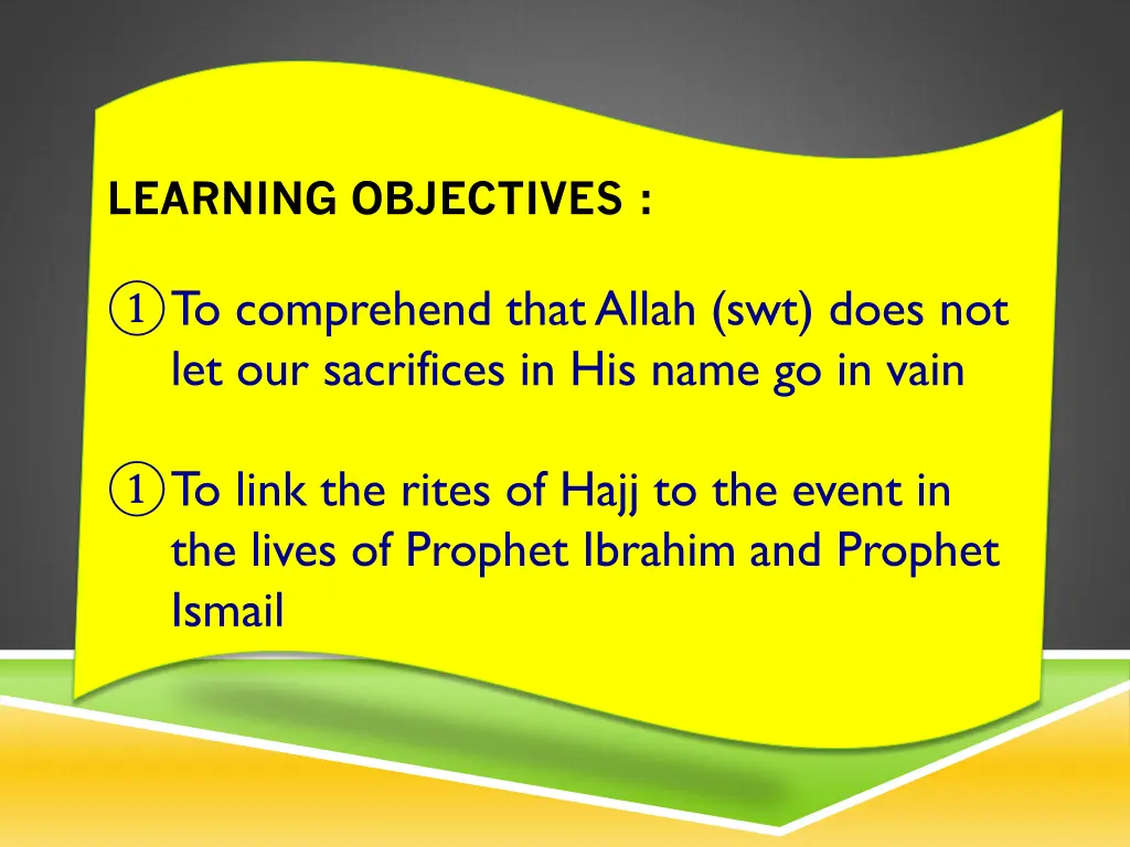 learning objectives