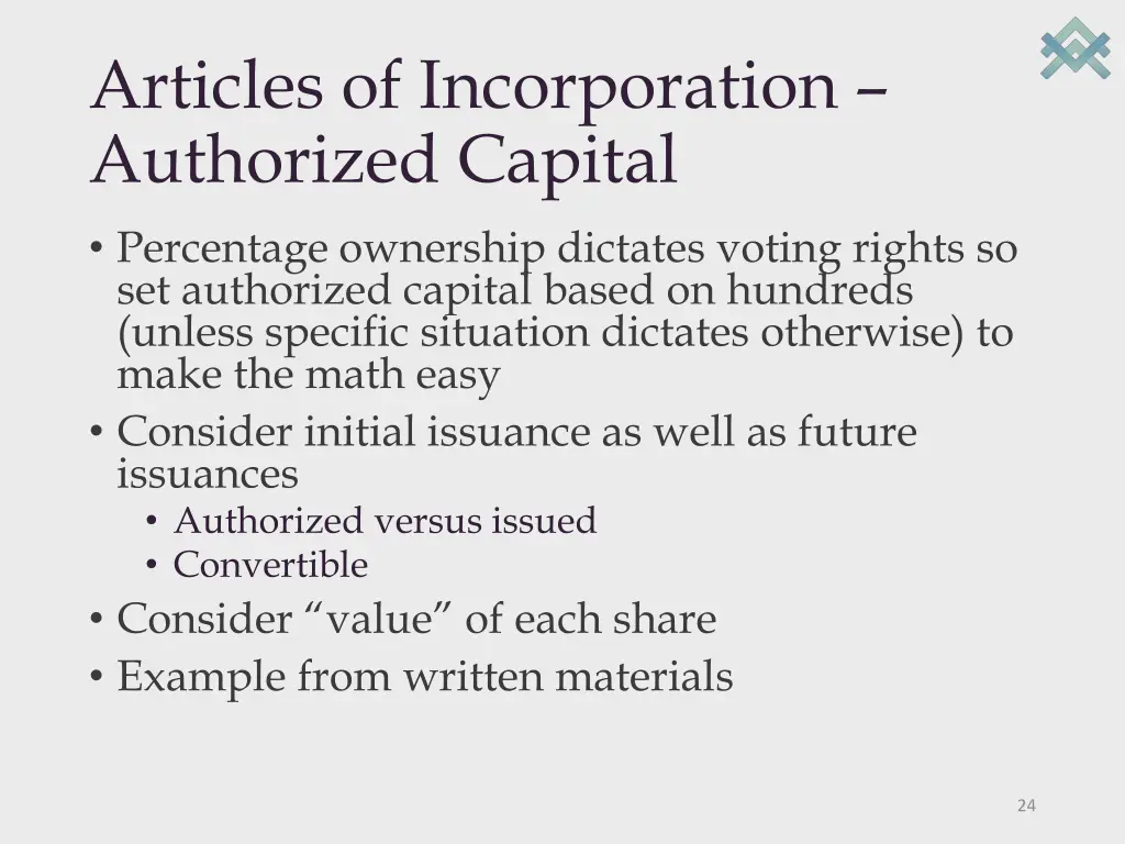 articles of incorporation authorized capital 1
