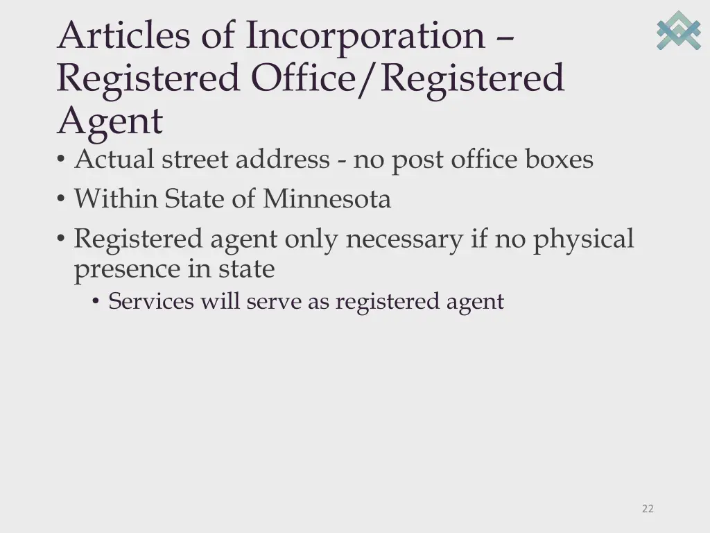 articles of incorporation registered office