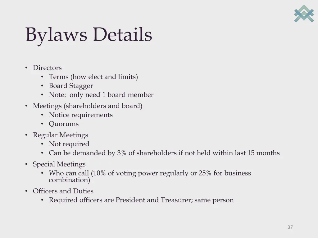bylaws details
