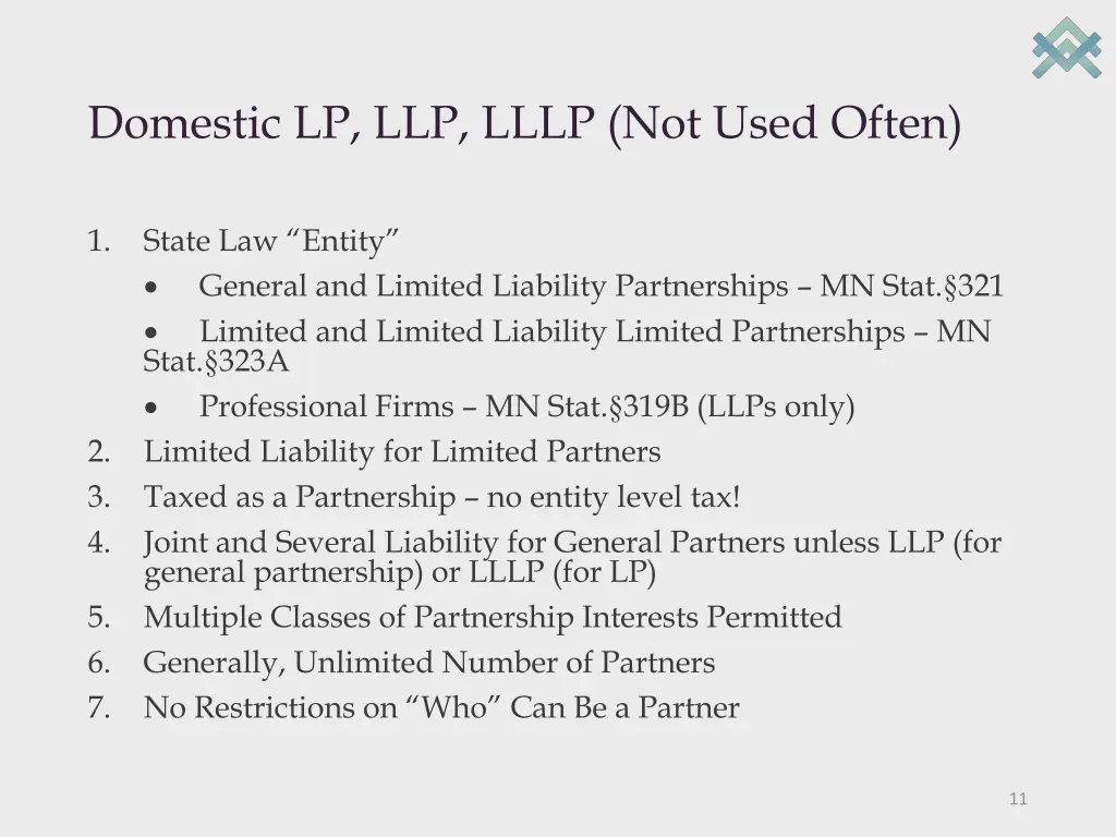 domestic lp llp lllp not used often