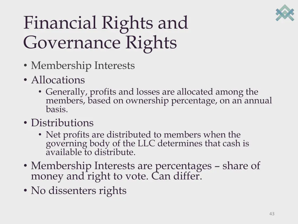 financial rights and governance rights