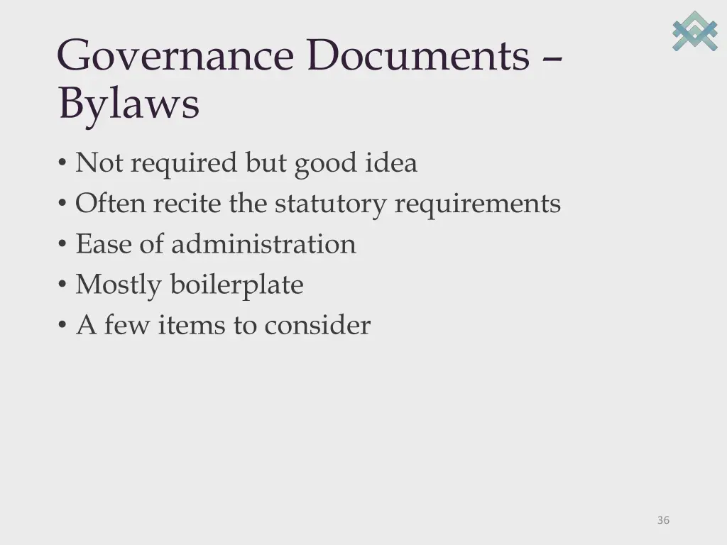 governance documents bylaws