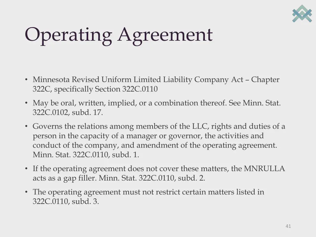 operating agreement
