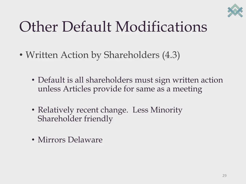 other default modifications