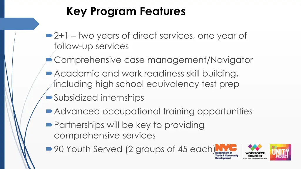 key program features