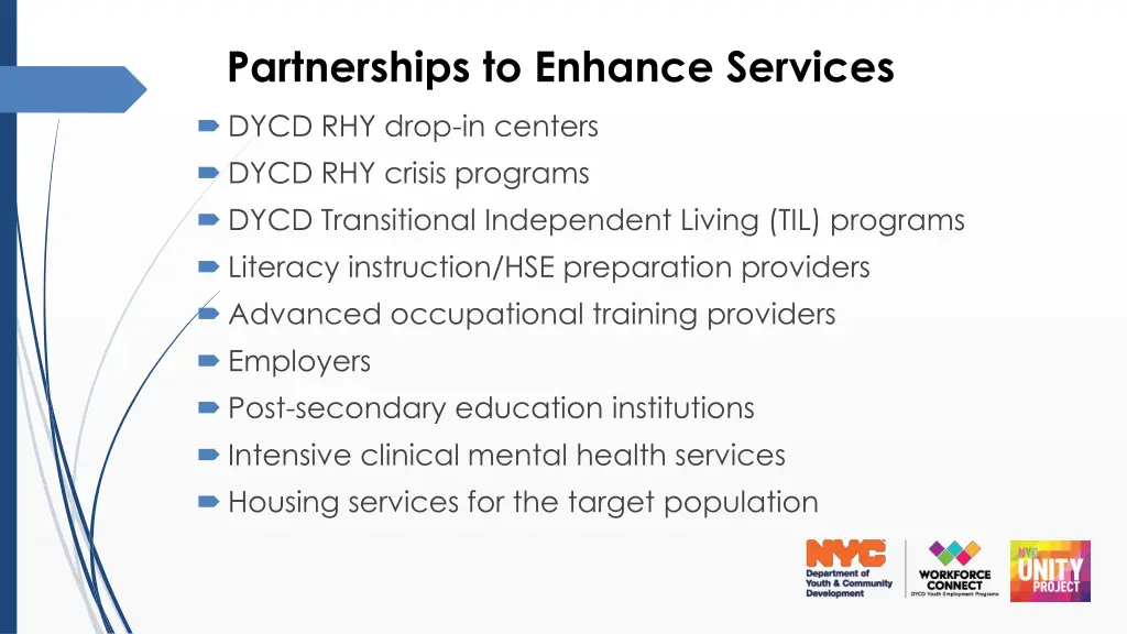 partnerships to enhance services