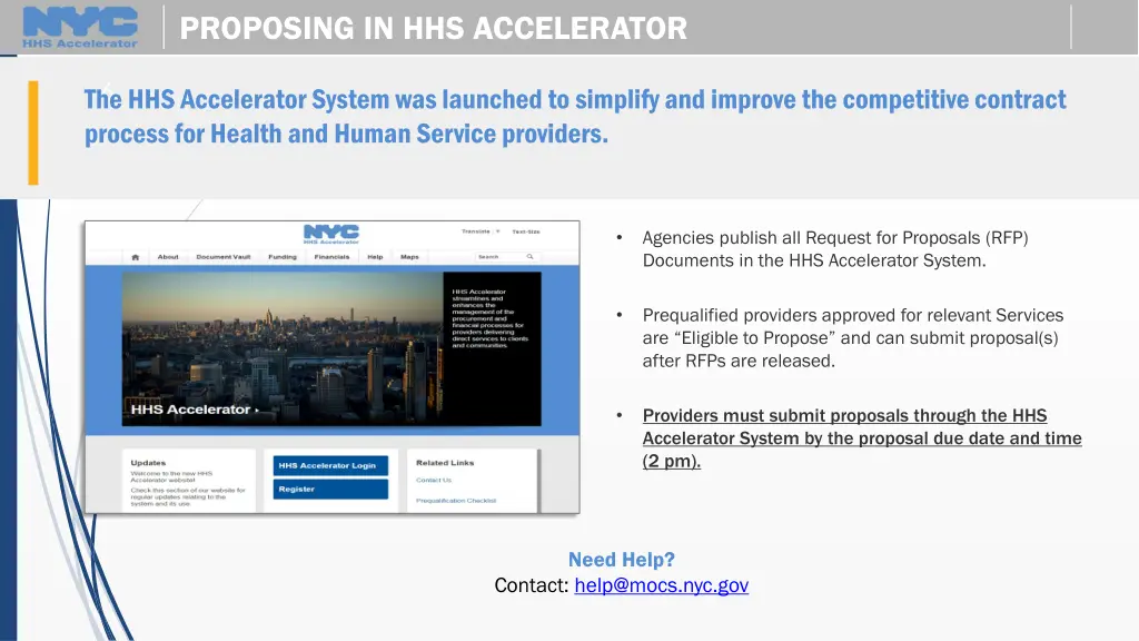 proposing in hhs accelerator