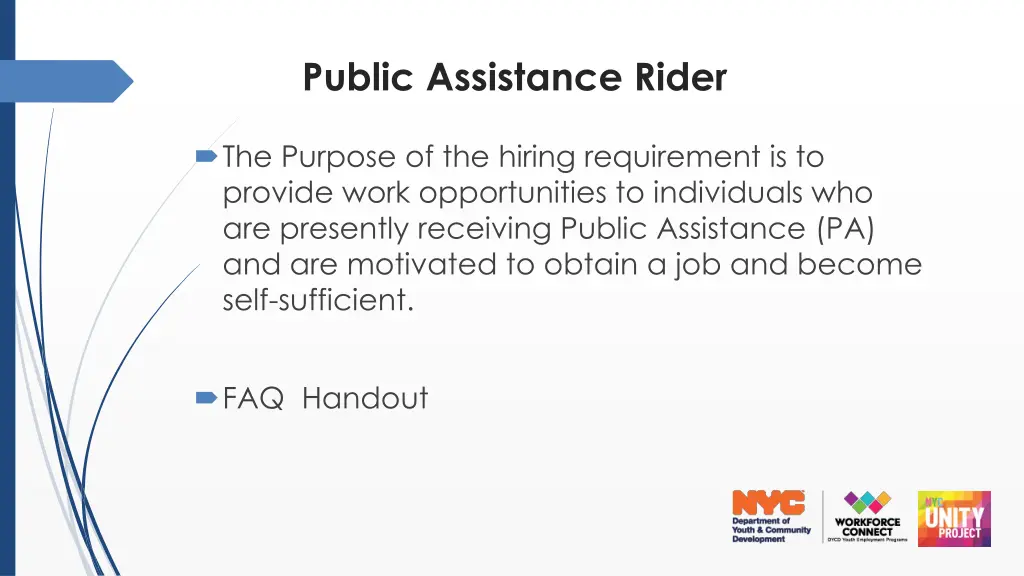 public assistance rider