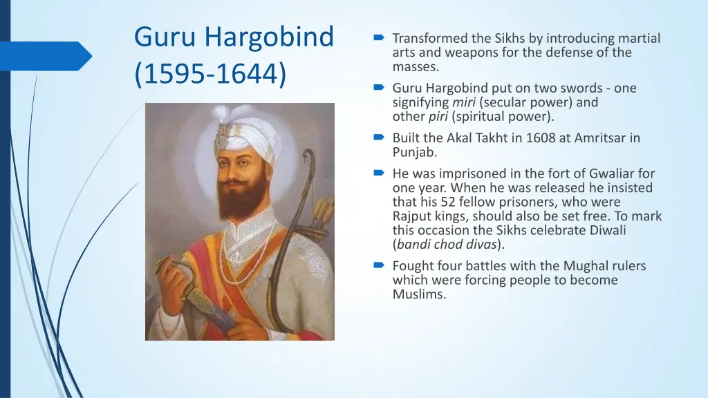 guru hargobind 1595 1644