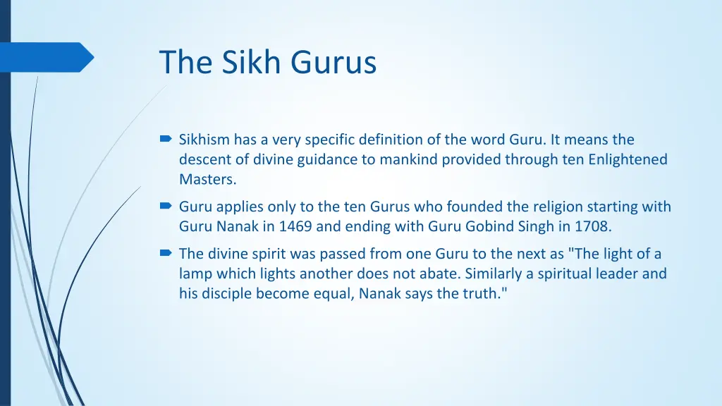 the sikh gurus