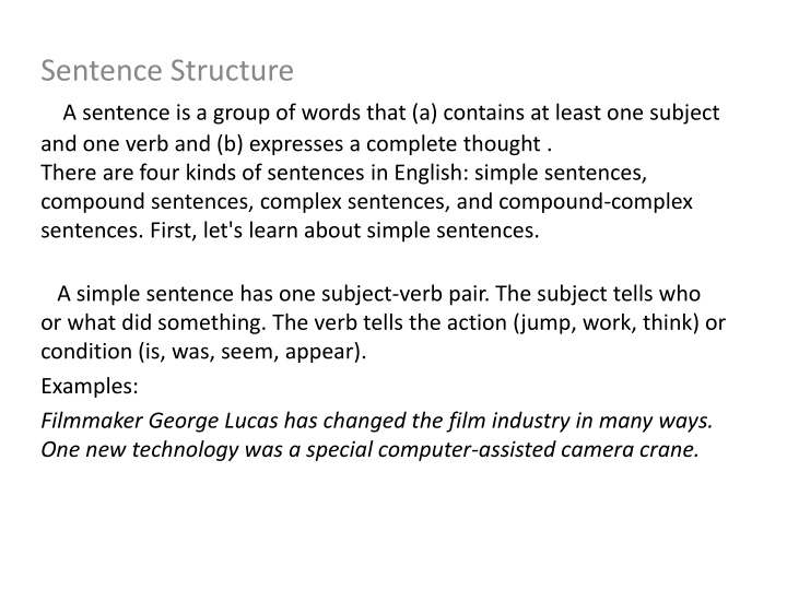 sentence structure