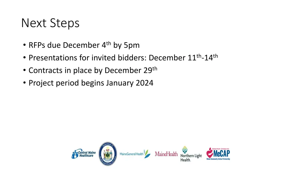 next steps