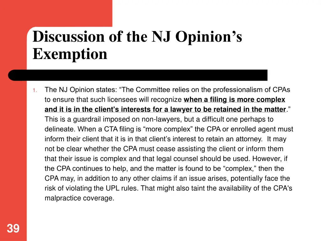 discussion of the nj opinion s exemption 1