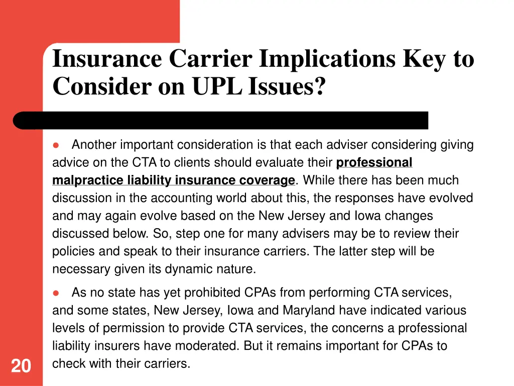 insurance carrier implications key to consider