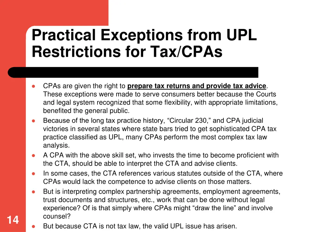 practical exceptions from upl restrictions 1