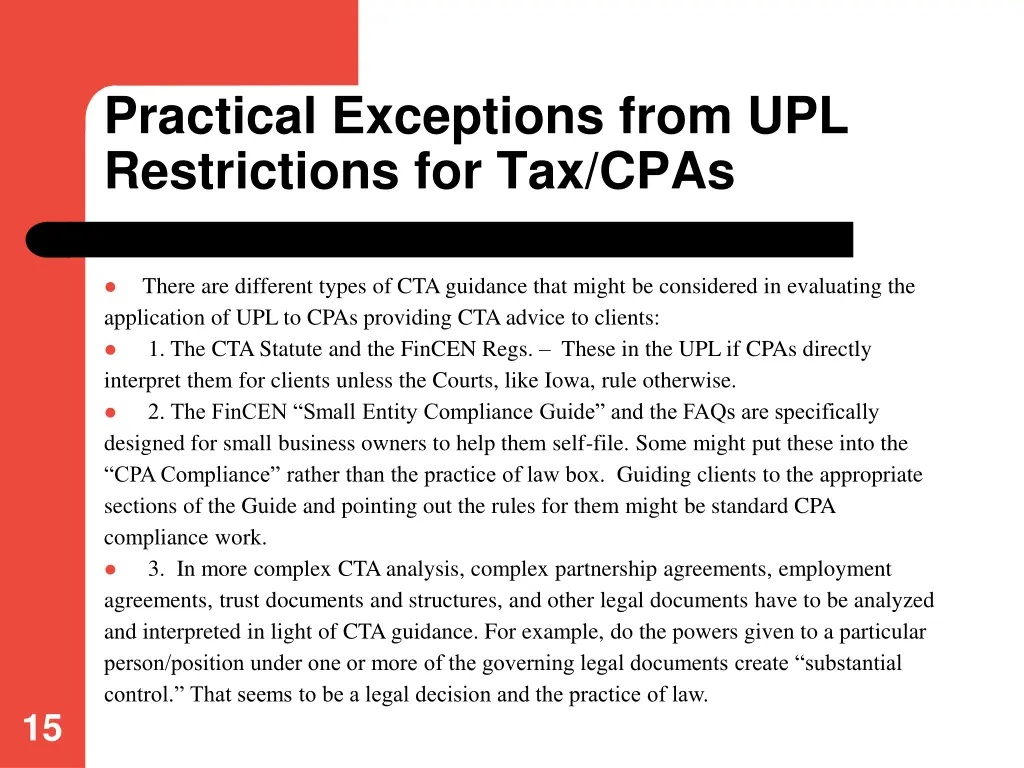 practical exceptions from upl restrictions 2