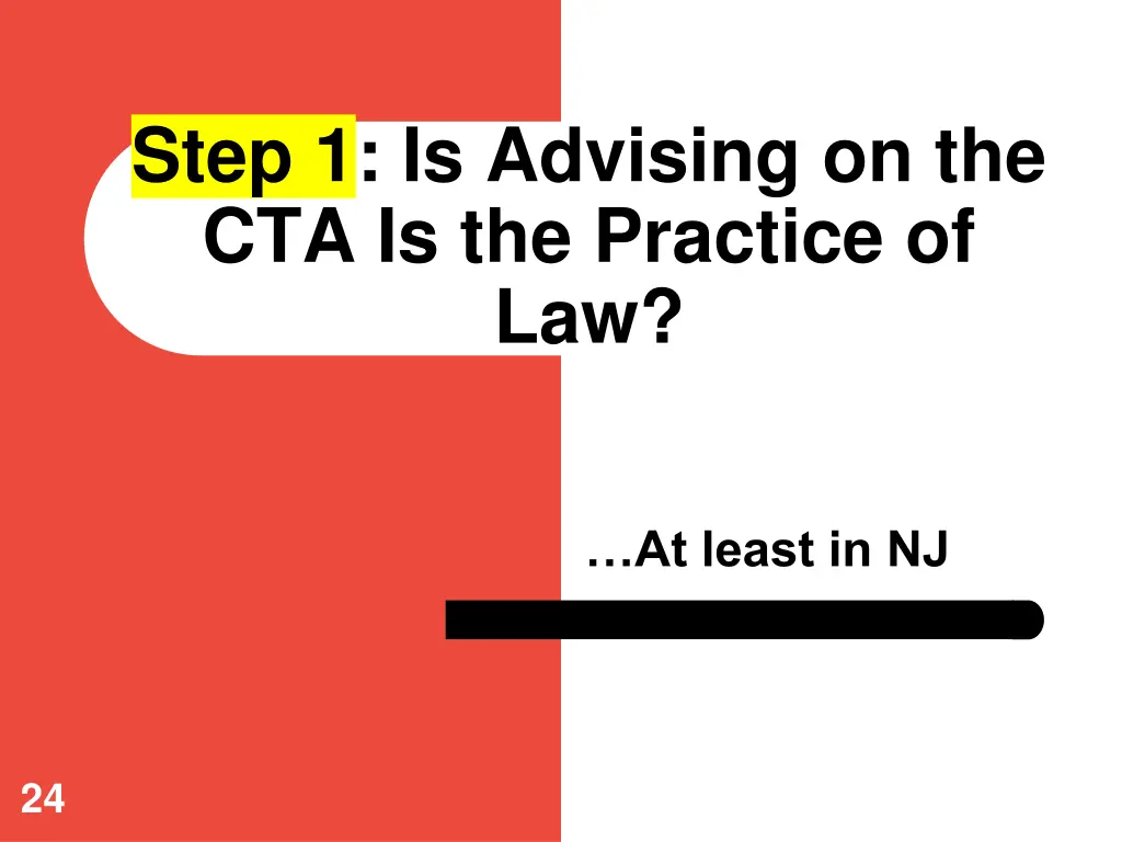 step 1 is advising on the cta is the practice