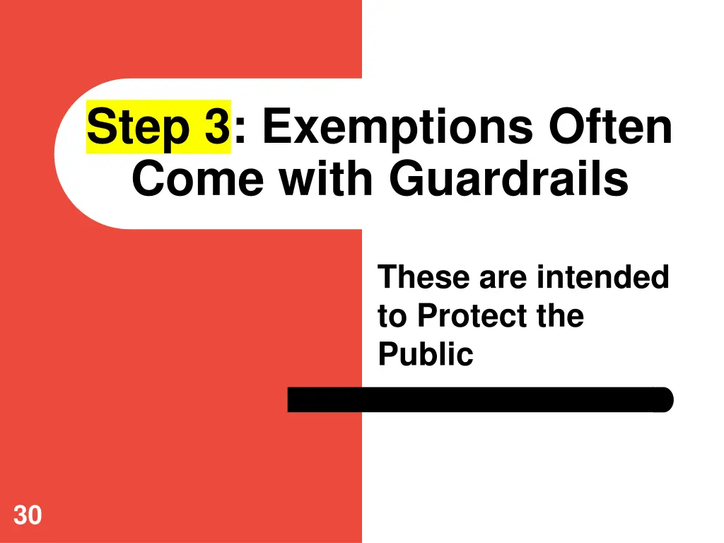 step 3 exemptions often come with guardrails