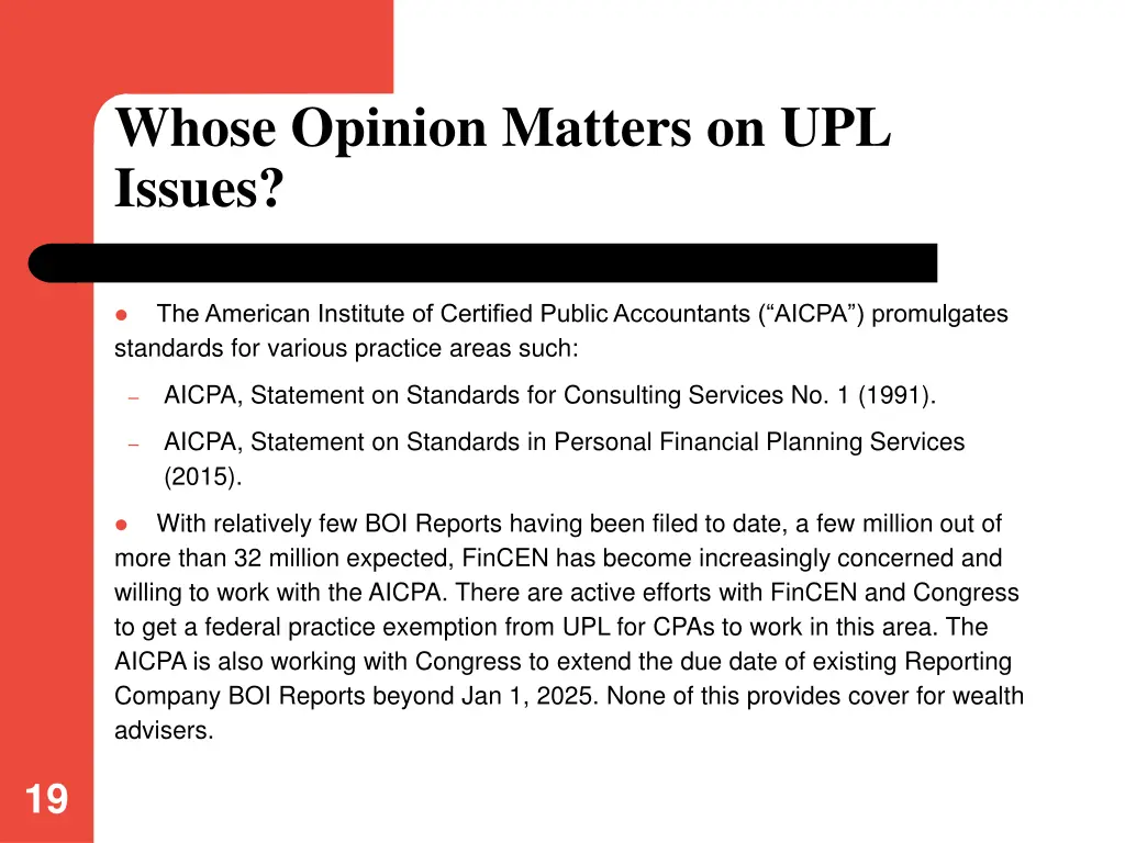 whose opinion matters on upl issues 1