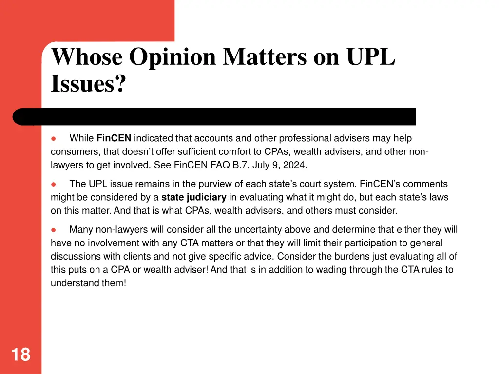whose opinion matters on upl issues