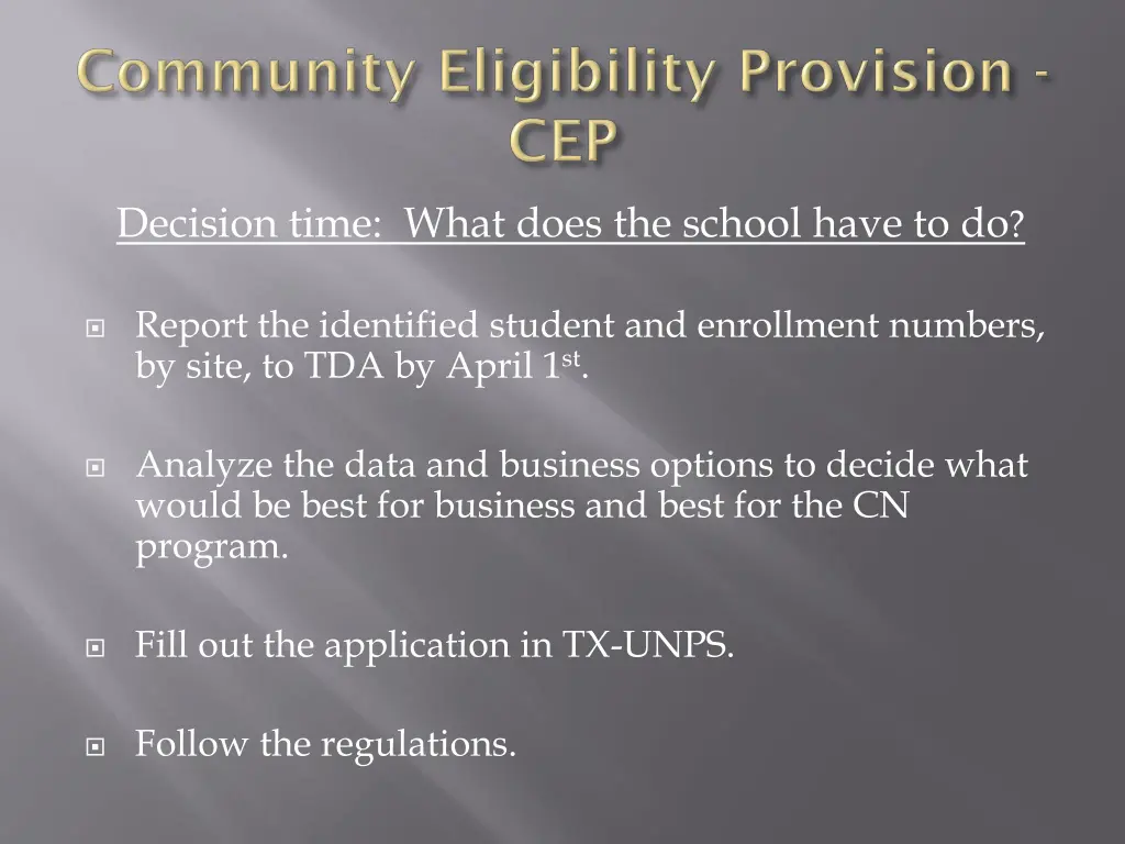 decision time what does the school have to do
