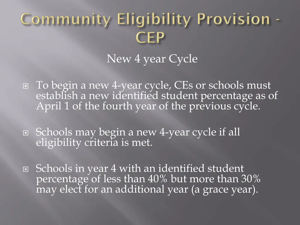 new 4 year cycle