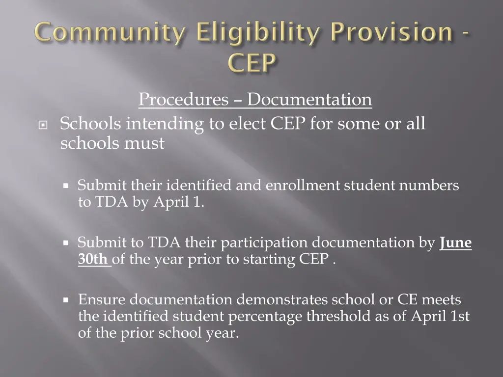 procedures documentation schools intending