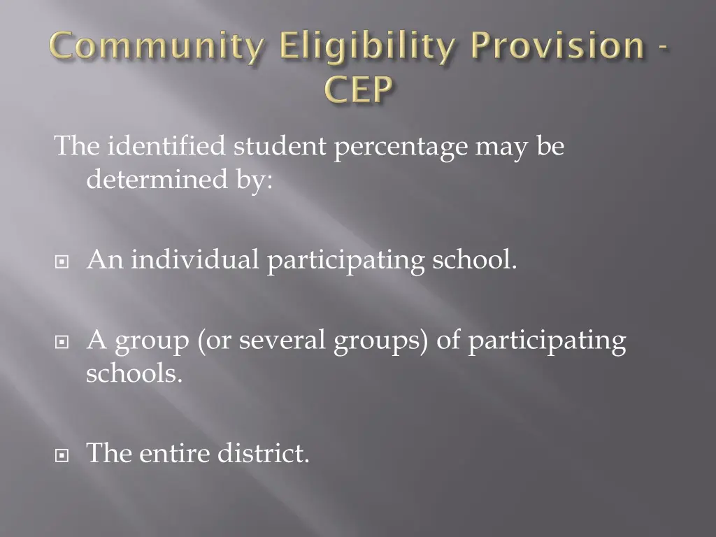 the identified student percentage