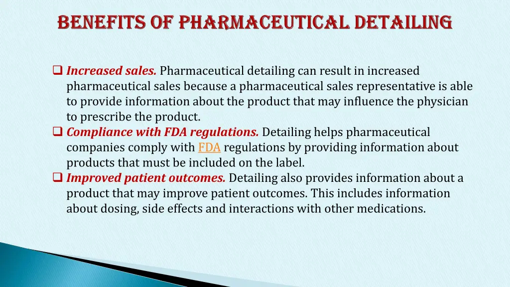 increased sales pharmaceutical detailing