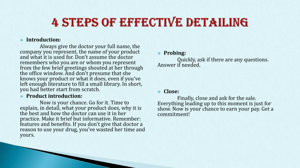 introduction always give the doctor your full