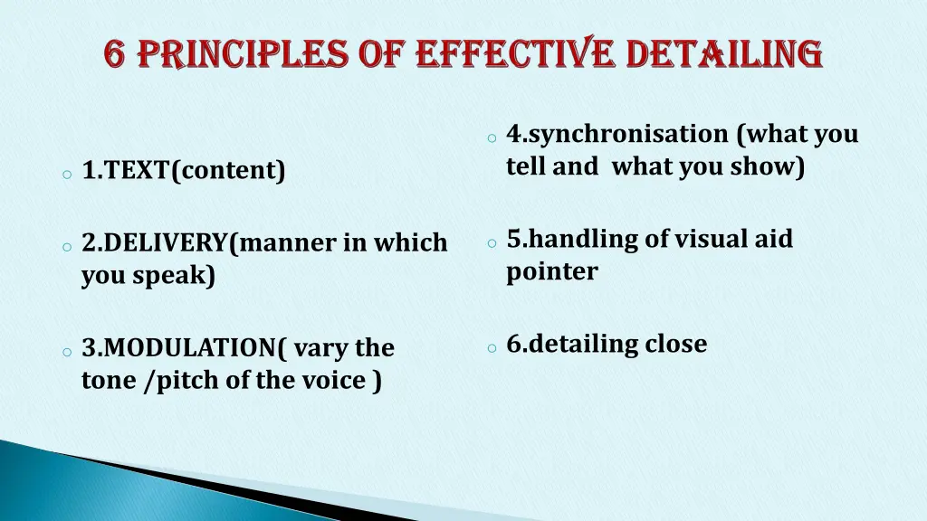 o 4 synchronisation what you tell and what