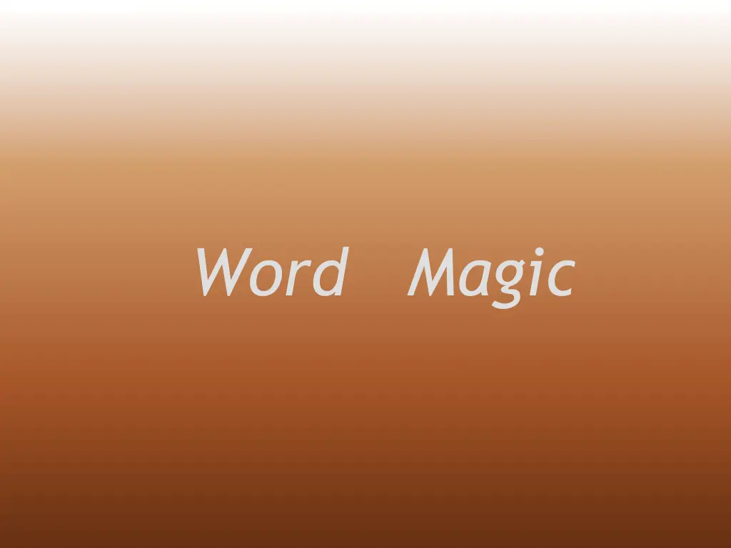 word magic