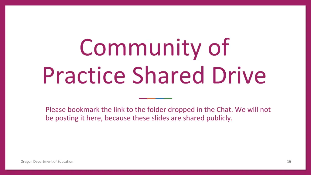 community of practice shared drive