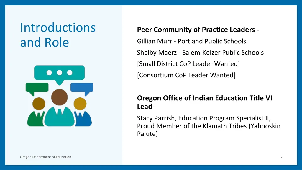 introductions and role