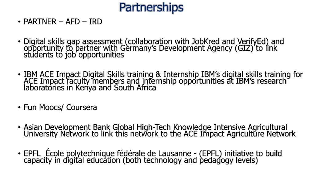 partnerships