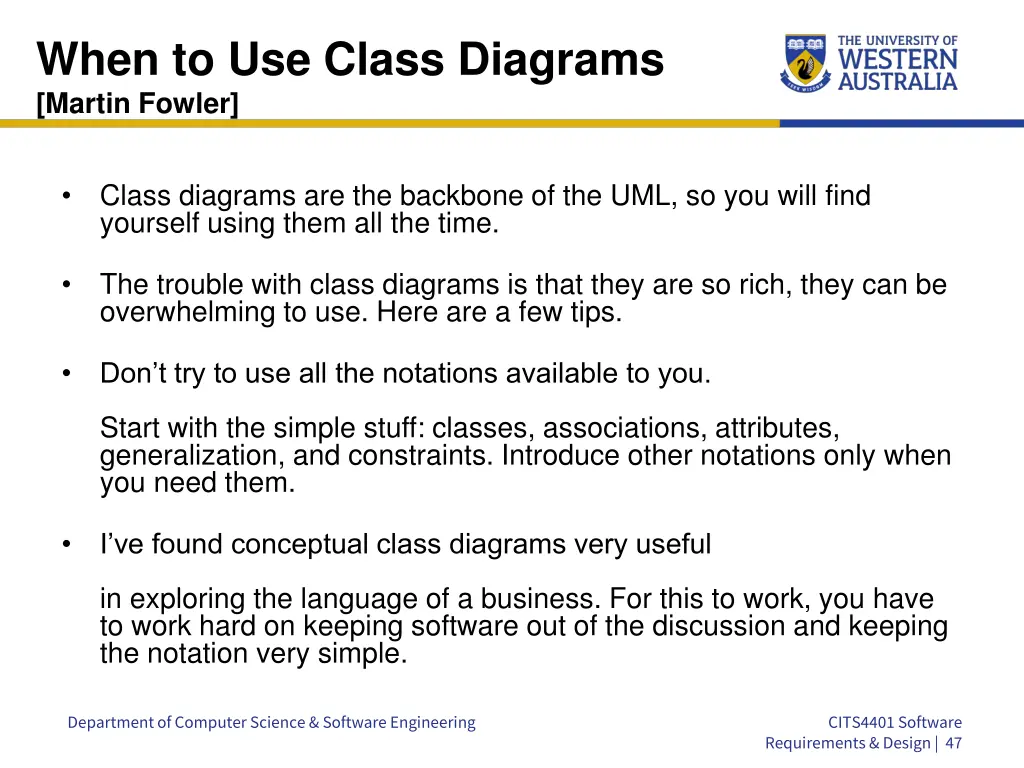 when to use class diagrams martin fowler