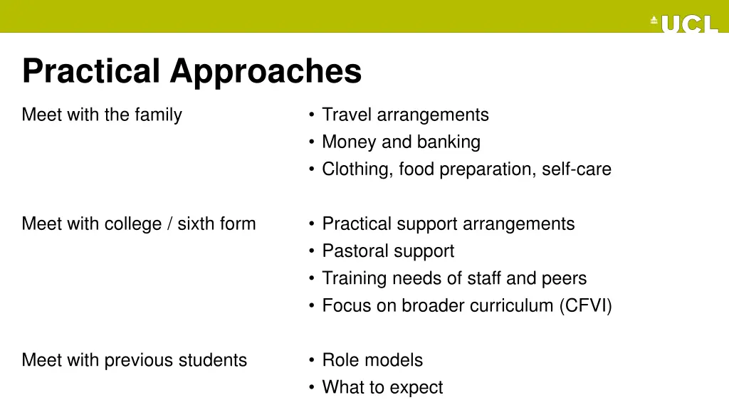 practical approaches