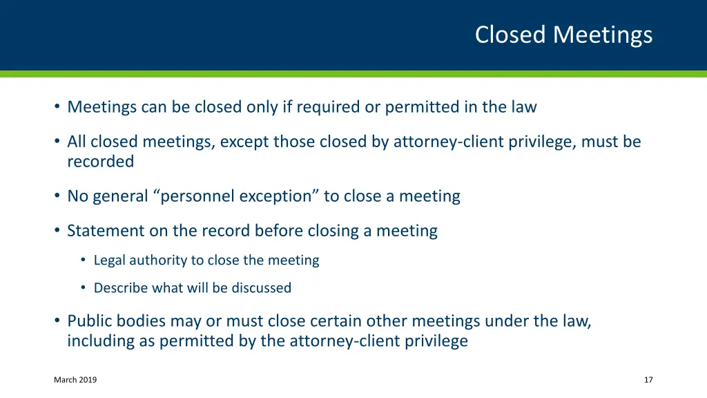closed meetings