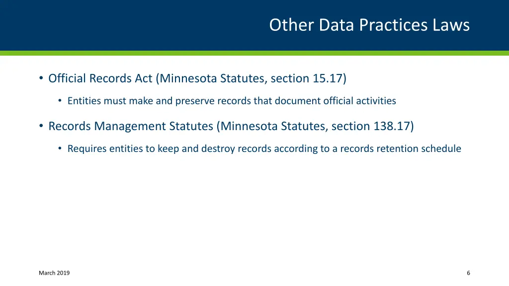 other data practices laws
