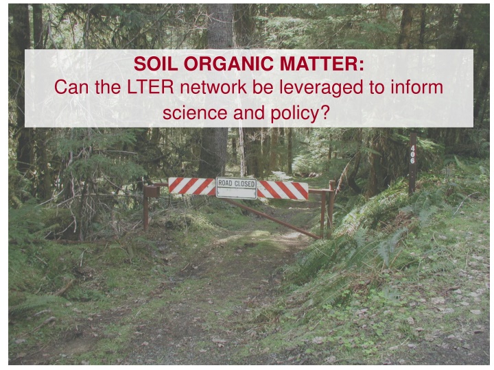 soil organic matter can the lter network