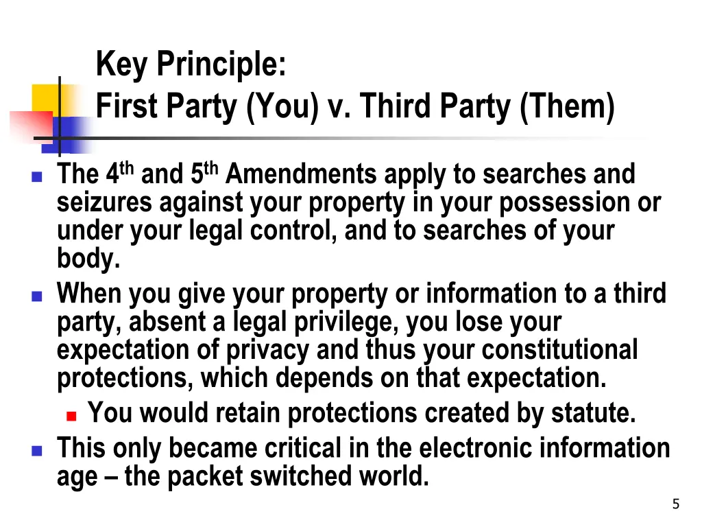key principle first party you v third party them