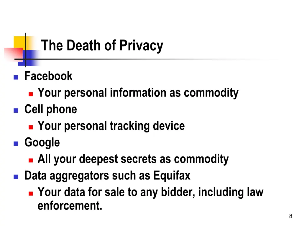 the death of privacy