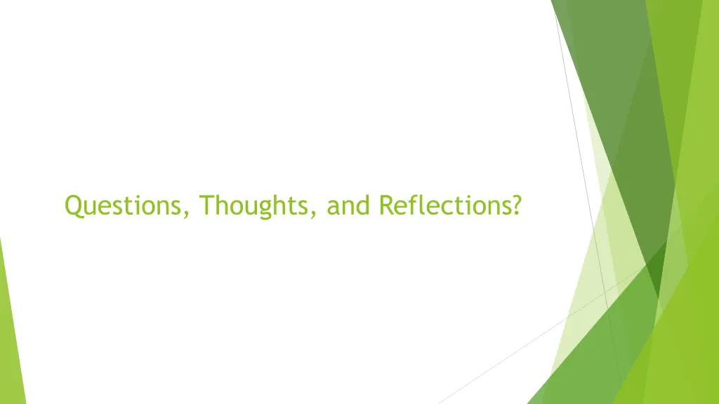 questions thoughts and reflections