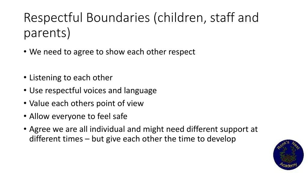 respectful boundaries children staff and parents